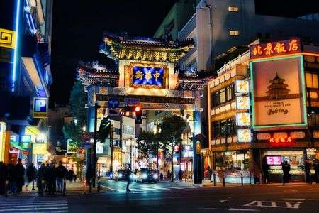 牌楼・夜景「中華街」