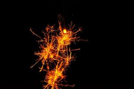 線香花火と夜景。