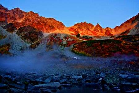 モルゲンロートの涸沢