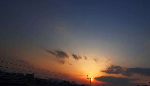 いつもの場所から久々の夕日