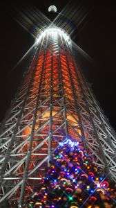 スカイツリーとクリスマスツリー