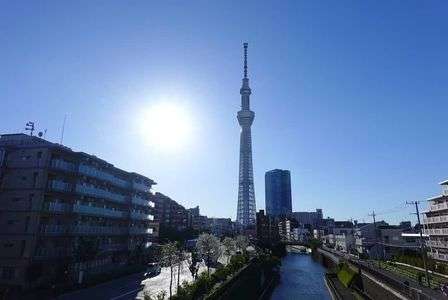 太陽+タワー+川