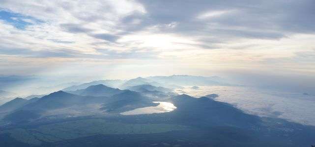 朝一の富士山山頂から
