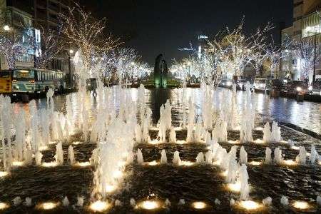 雨のみなと大通り公園