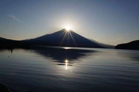 山中湖のダイヤモンド富士