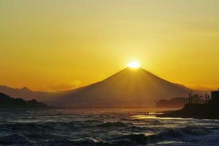 ダイヤモンド富士in稲村ケ崎