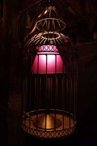 鳥かごに入ったスタンド