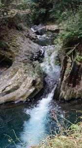 青く染まる出会い滝