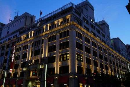 東京、日本橋室町の夕暮れ