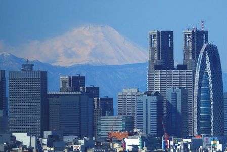 富士山と新宿超高層ビル群