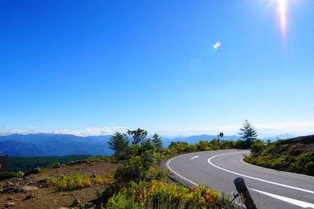 アルプスの見える道から