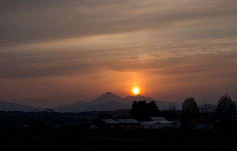 春の夕陽