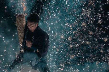 川上峡花火大会 手筒花火