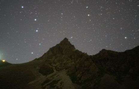 槍ヶ岳と北天の星