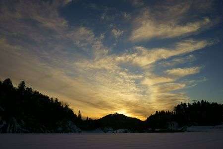 寒波がすぎて夕暮れ