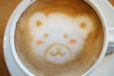 クマさんのラテアート
