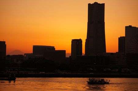 横浜の日の入り