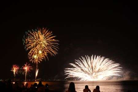 水中花火と打ち上げ花火