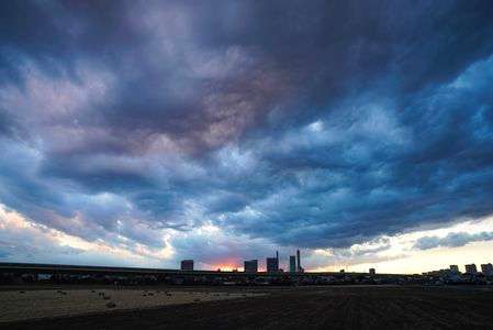 見沼田んぼの夕焼け
