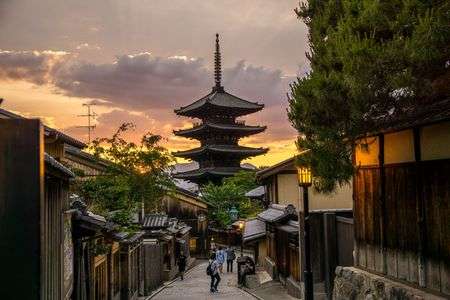 八坂の塔の夕焼け