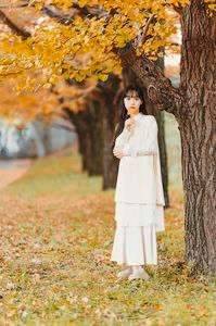 Ginkgo leaf on the mouth