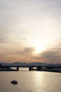 名古屋港の夕日