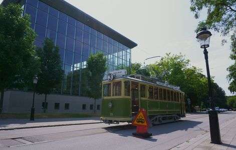 緑の中のみどりのトラム