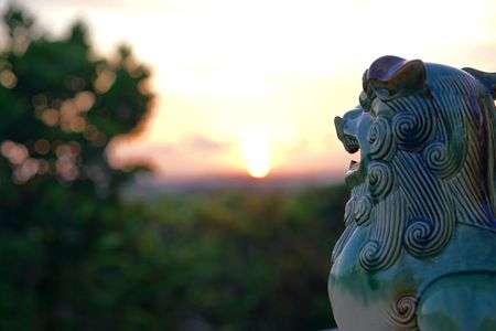 シーサーからの夕焼け