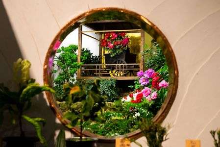 円の中の牡丹・絵の外の牡丹