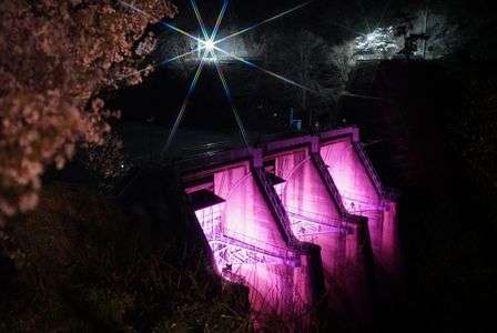 ダムのライトアップ！！