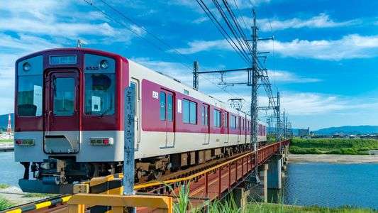 近鉄道明寺線　大和川を渡る