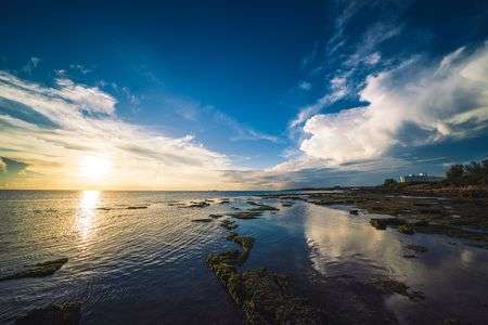 宇座石切場跡の夕景
