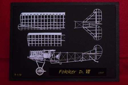 FokkerDⅦ（1/32フルスクラッチ紙模型・シャドーボックス版）