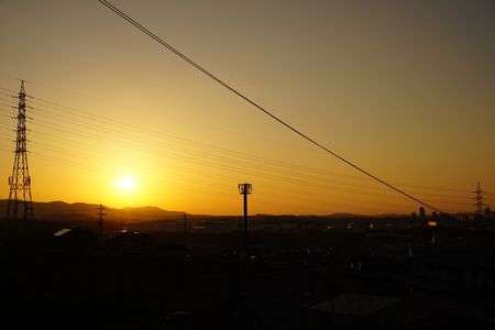 地元の夕日