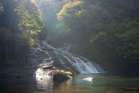粟又の滝、光の舞