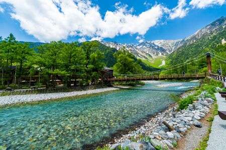 河童橋の新緑と星