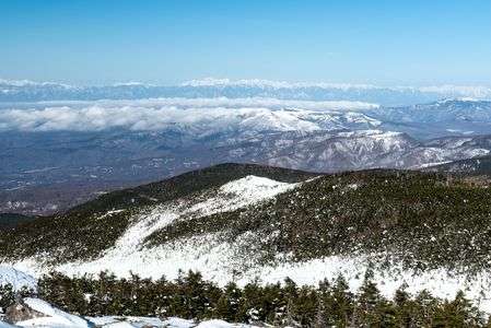 八ヶ岳・中山展望台より北アルプスを臨む