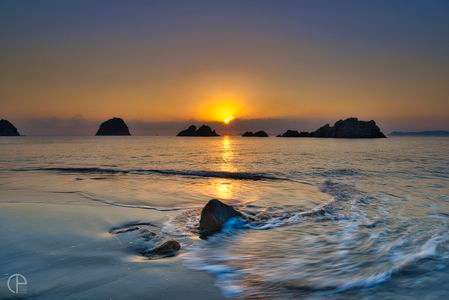 波打際の日の出