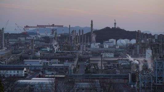 水島コンビナートにて