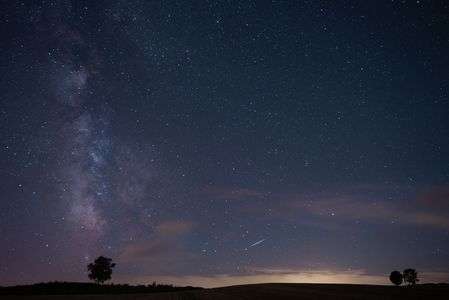 美瑛の丘とペルセウス流星群