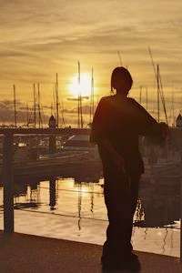 夕陽のヨット・ハーバー