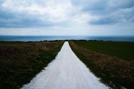 海へとつづく白い道