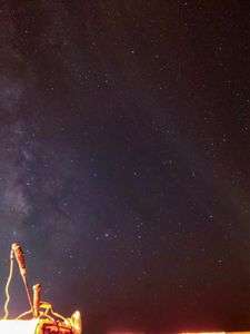 星空の下で夜釣り