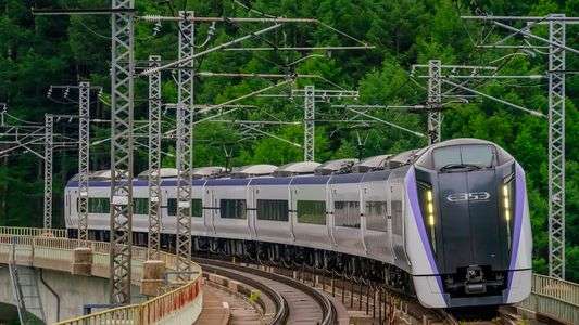 新緑を駆ける特急あずさ