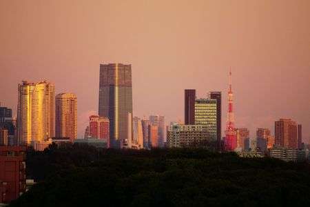 夕暮れの港区方面