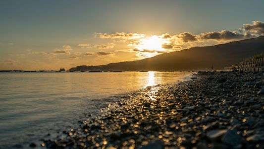 鵜ノ崎海岸の夕日
