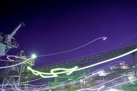 播磨灘の工場地帯のプラント夜景（1）