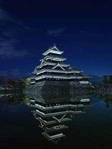 北斗七星下の松本城