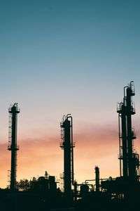 工場夕景