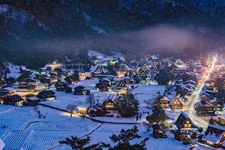 白川郷　夜景